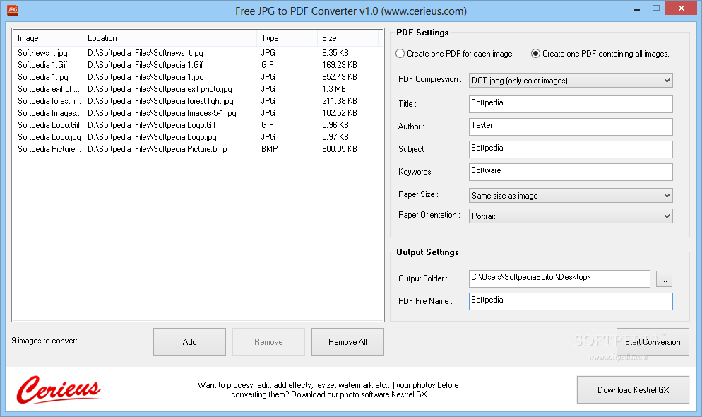 Download Free JPG to PDF Converter 1.0