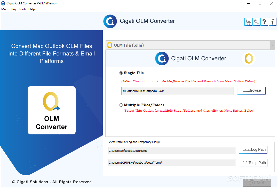 convert olm to pst for windows