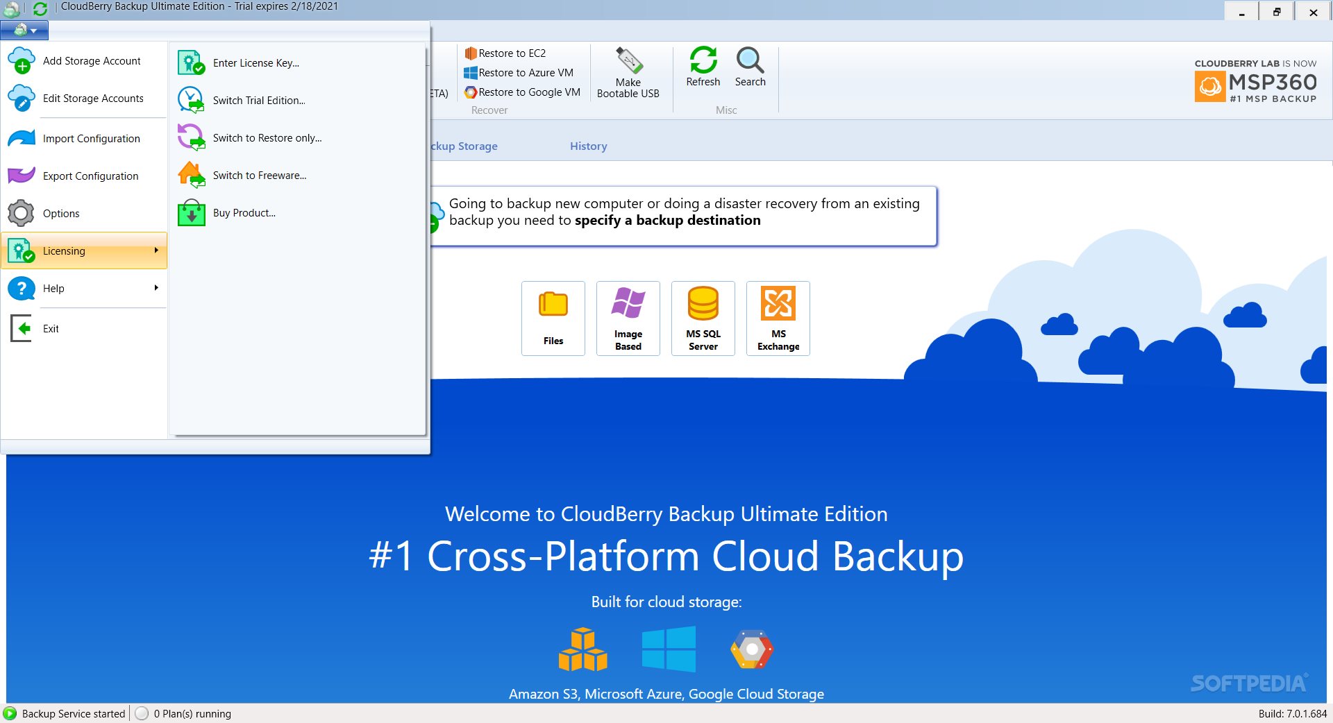 where are cloudberry backup configurations stored