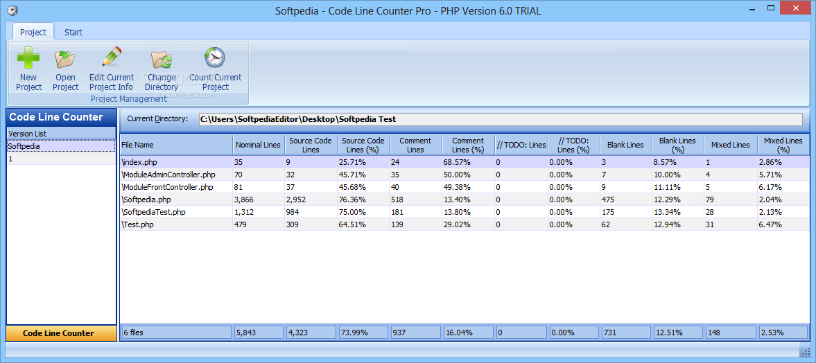 Code Line Counter Pro - PHP Version screenshot #0