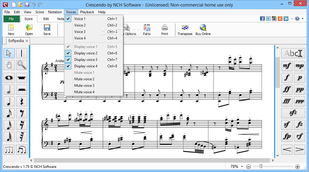 crescendo music notation software