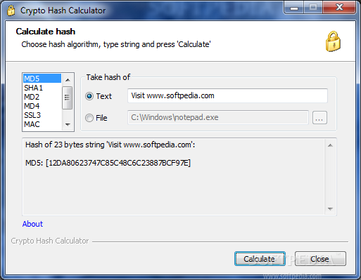 hash calculator windows 7 comparison