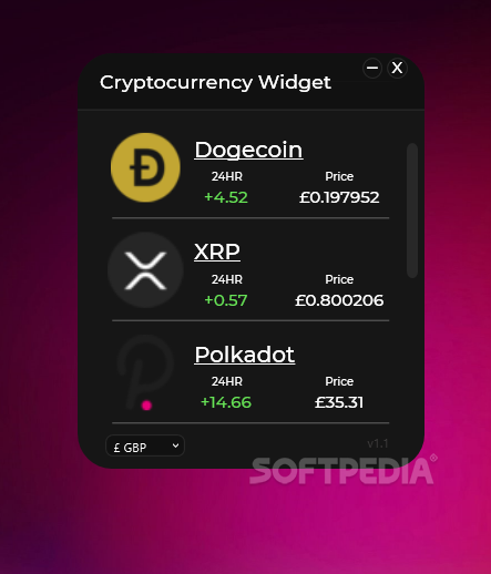 crypto coin widget android