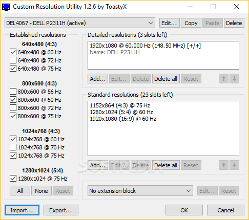 Download Custom Resolution Utility - CRU 1.5
