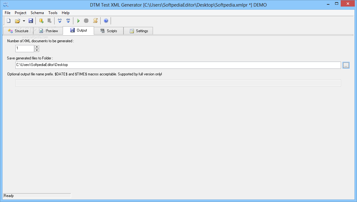 DTM Test XML Generator screenshot #1