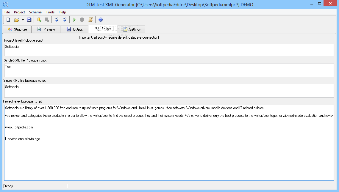 DTM Test XML Generator screenshot #2