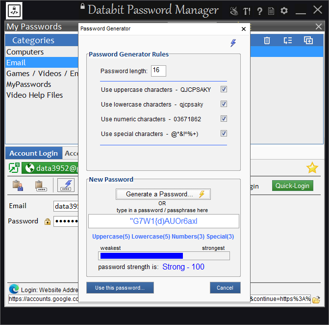 Databit Password Manager screenshot #1