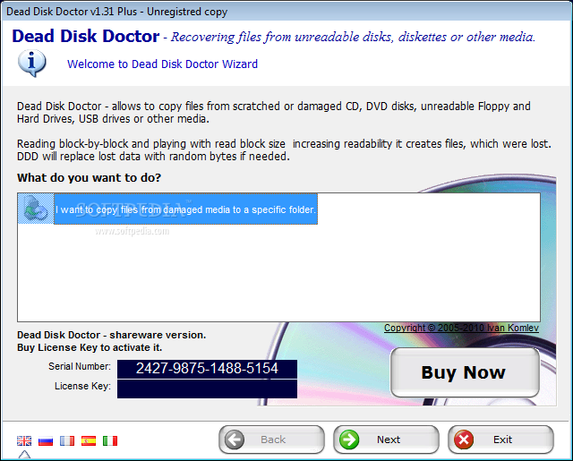 dead disk doctor serial number