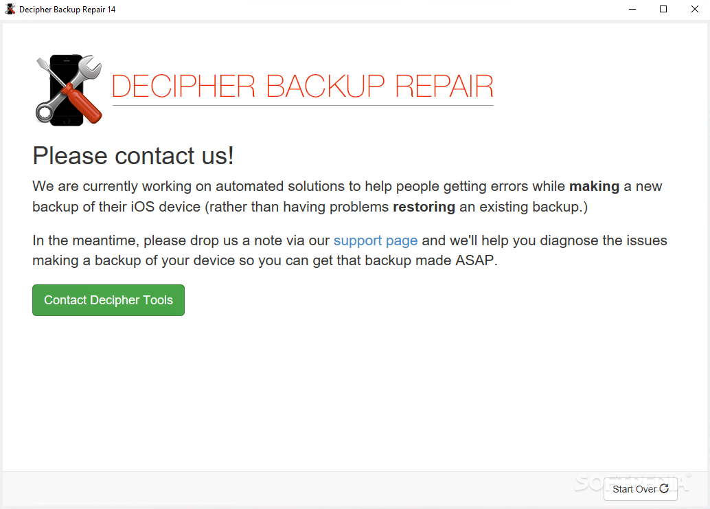 is decipher backup repair license code free