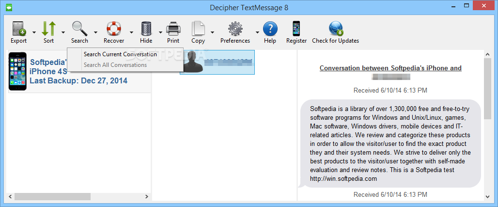 where are decipher textmessage data stored
