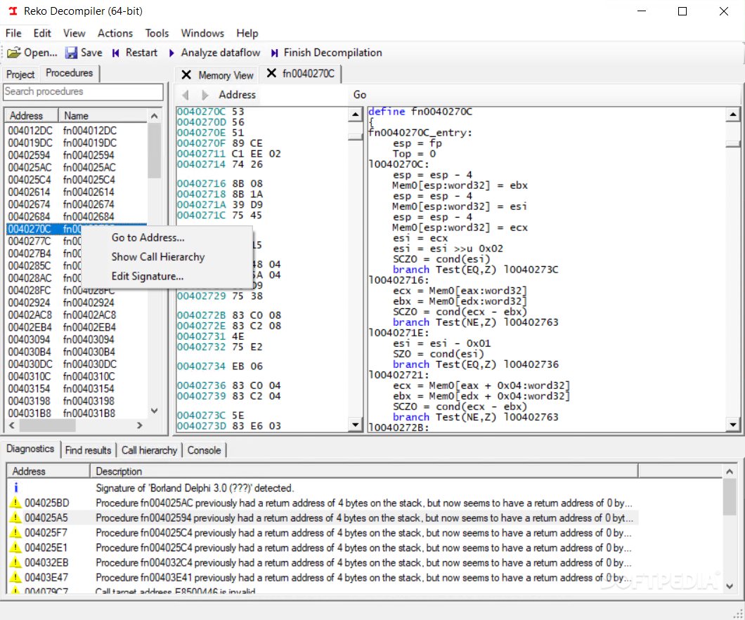 Reko Decompiler screenshot #2