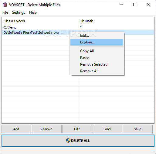 searchmyfiles selecting multiple files to delete