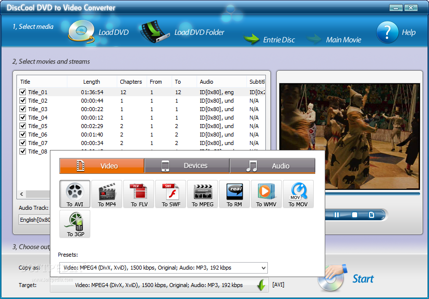 Download DiscCool DVD to Video Converter