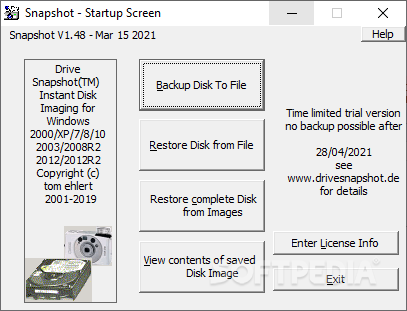 download the new version Drive SnapShot 1.50.0.1235