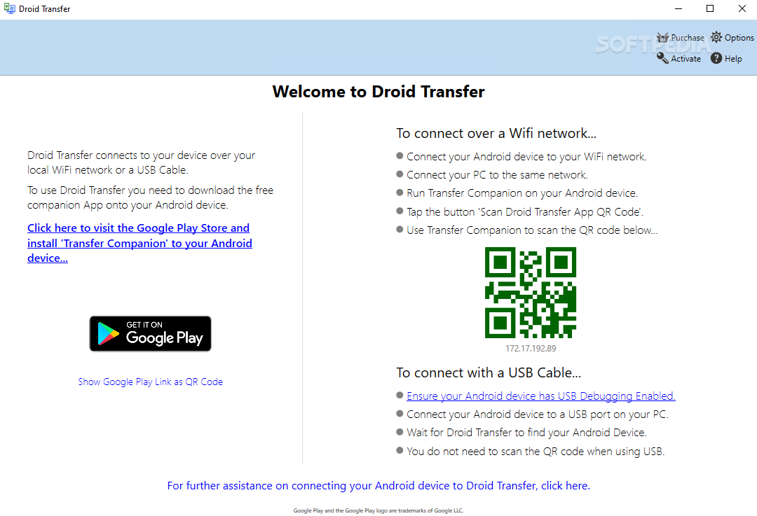 droid transfer activation code free