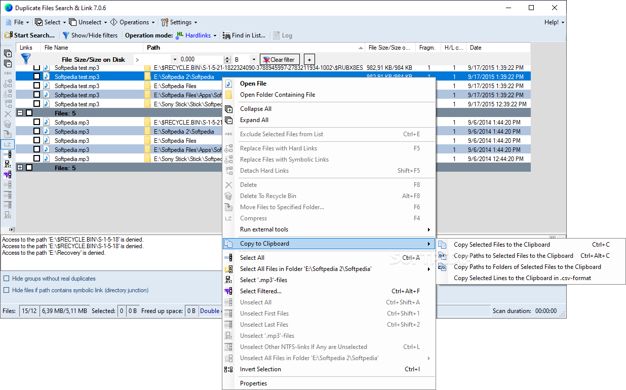 Duplicate Files Search & Link screenshot #2