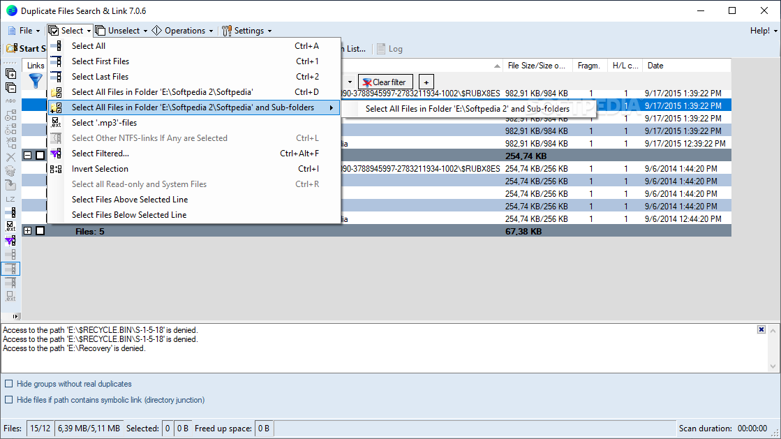Duplicate Files Search & Link screenshot #3