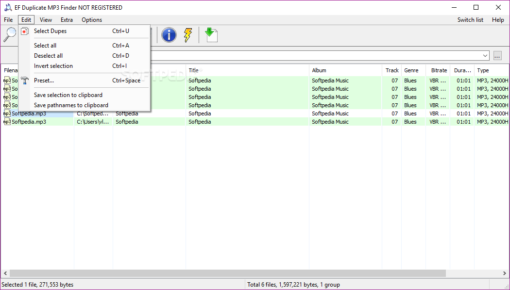 EF Duplicate MP3 Finder screenshot #1