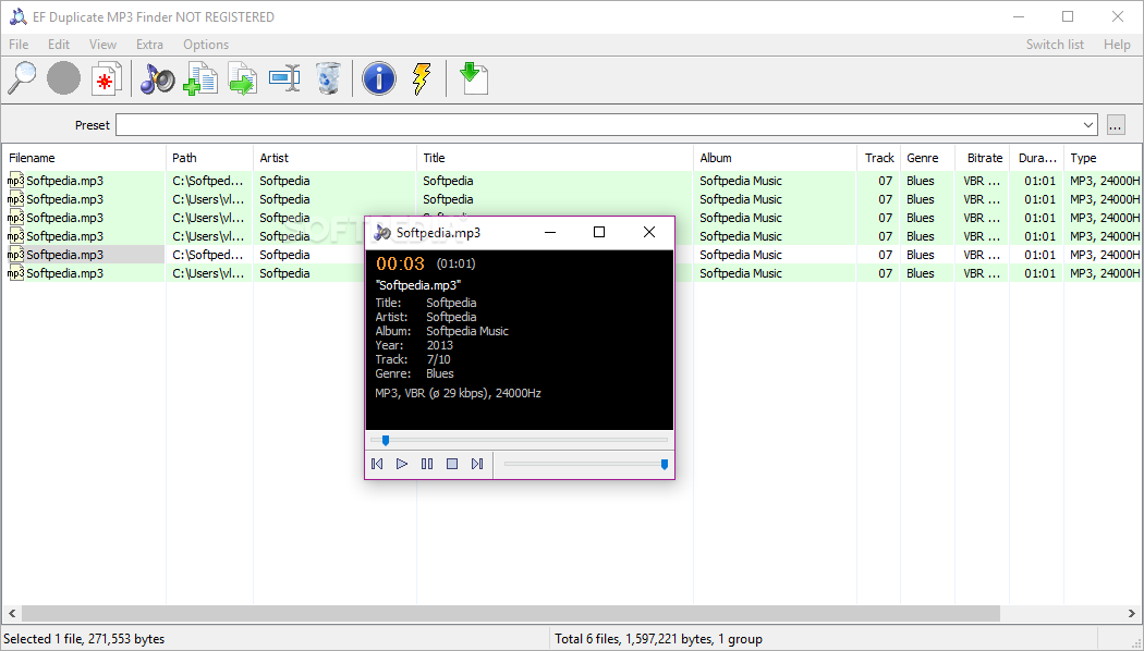 EF Duplicate MP3 Finder screenshot #4
