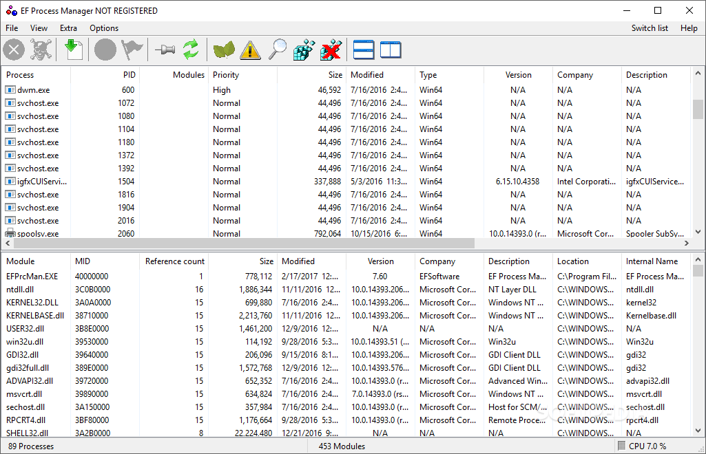 EF Process Manager screenshot #0