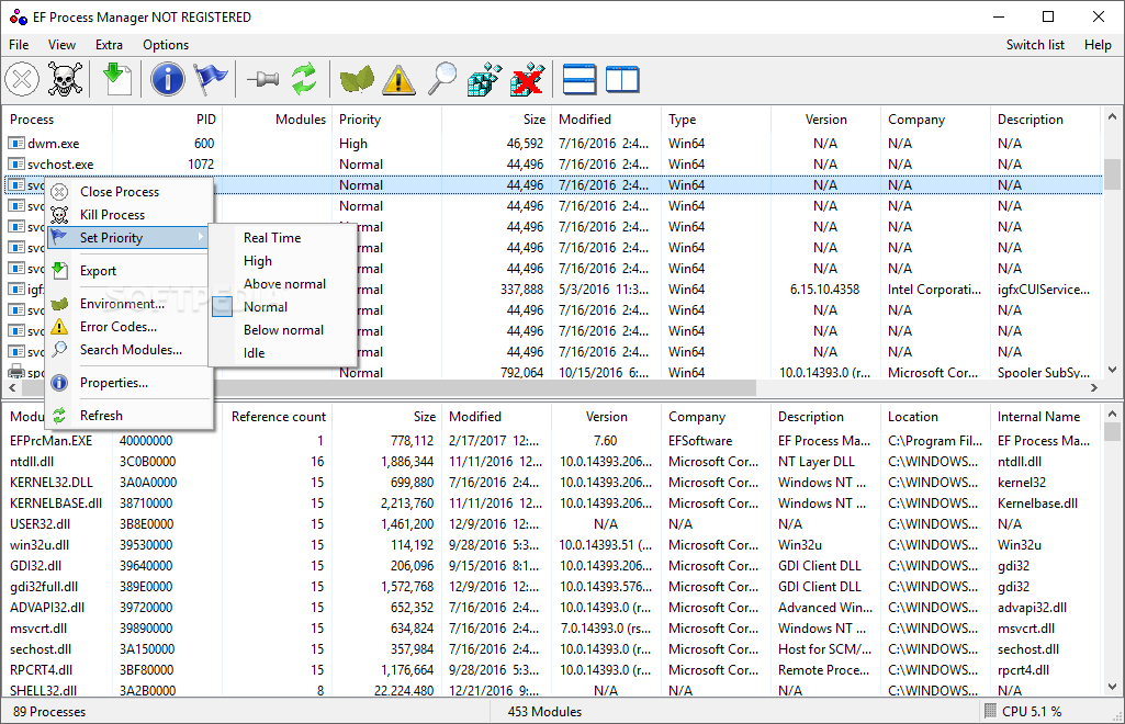 EF Process Manager screenshot #1