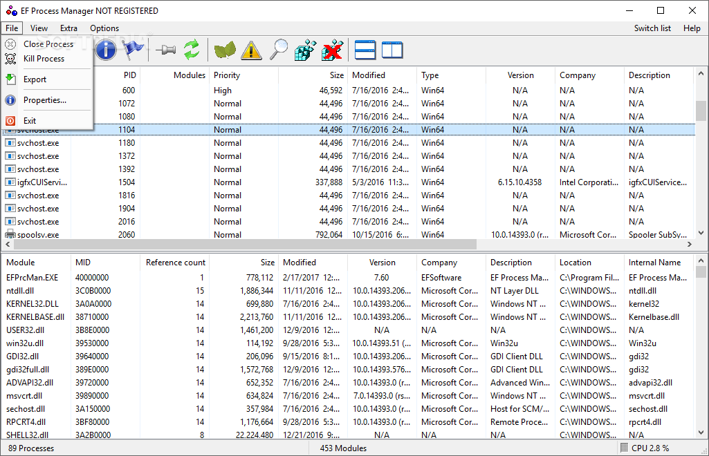 EF Process Manager screenshot #2