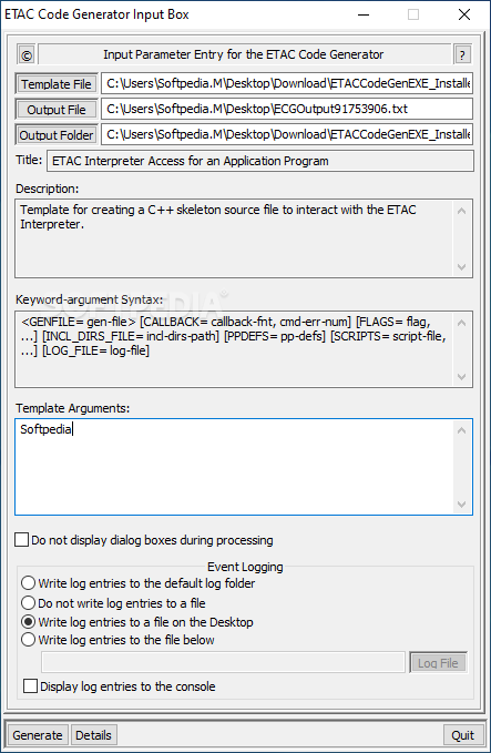 ETAC Code Generator screenshot #0