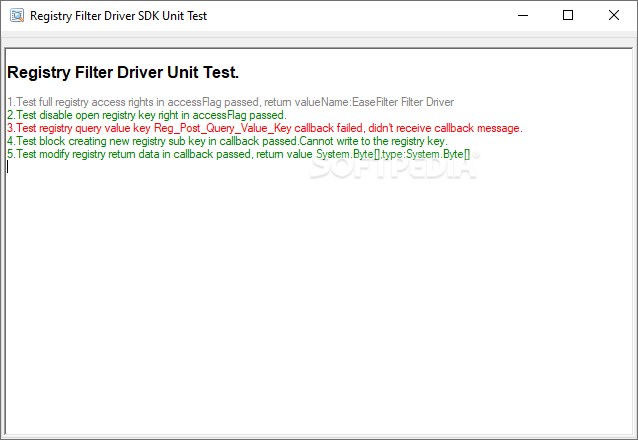EaseFilter Registry Control Filter Driver SDK screenshot #1