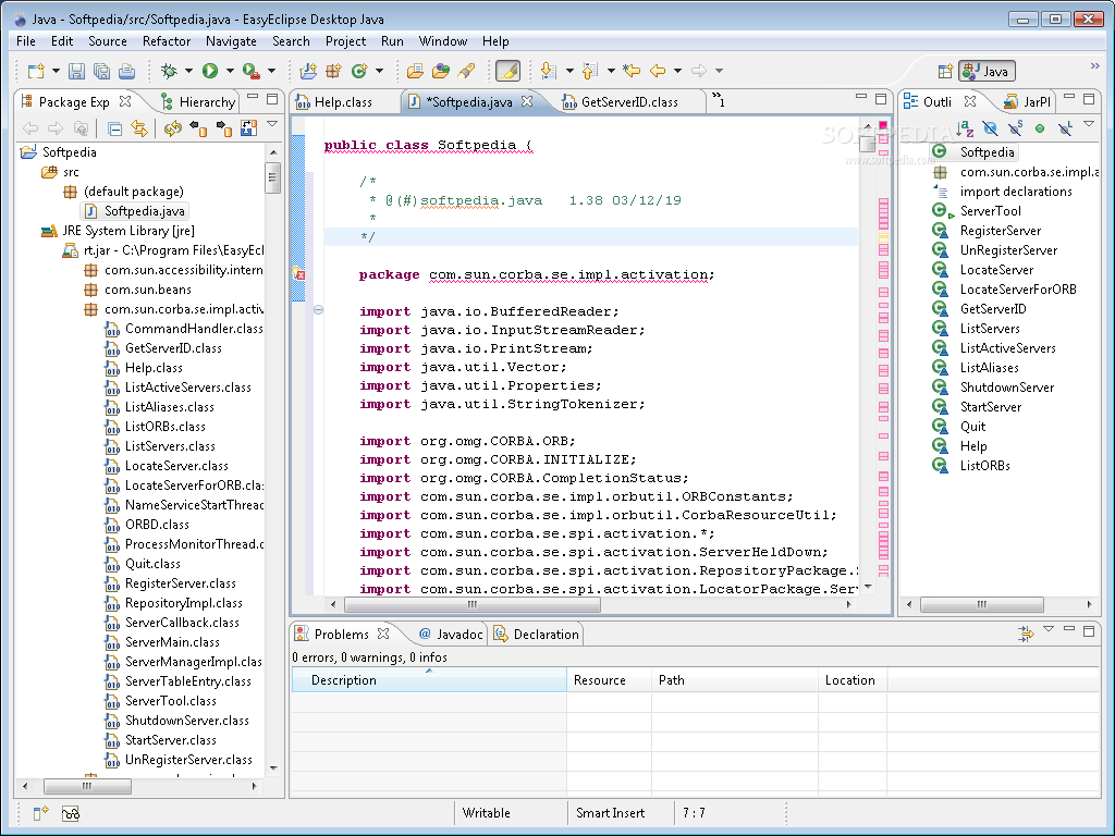 Import properties. EASYECLIPSE. Development Tool в java. 1.3.1 (Java Edition). Software Tools java.