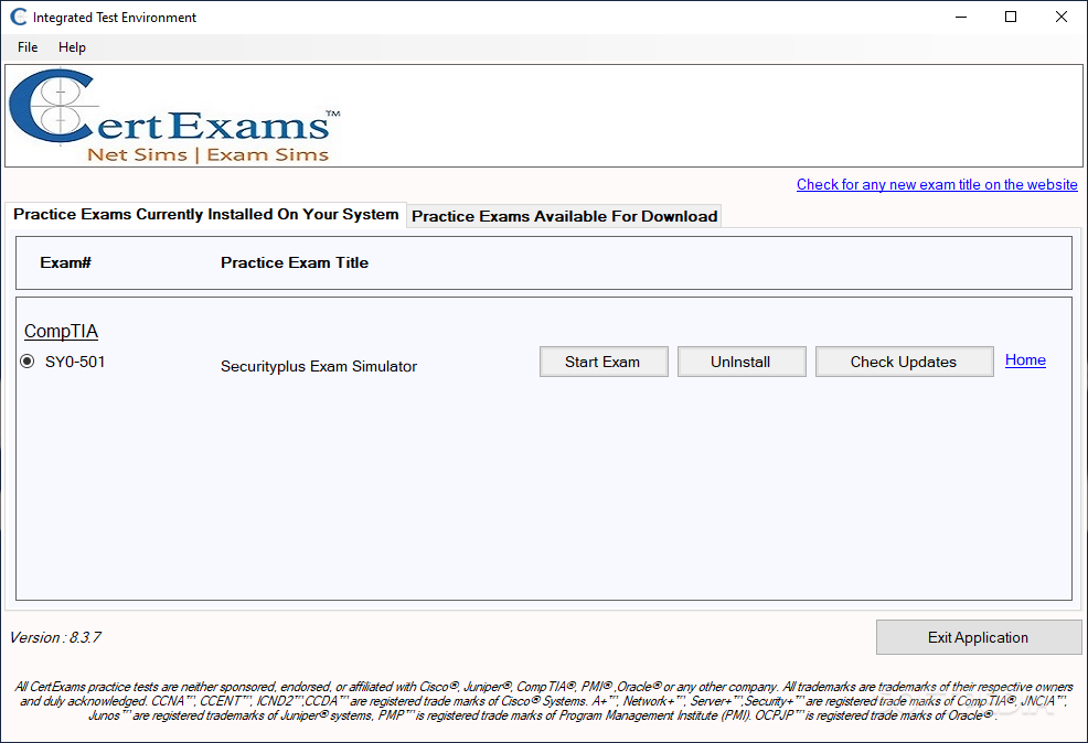 Simulation Exams for Security+ - SY0-501 screenshot #0
