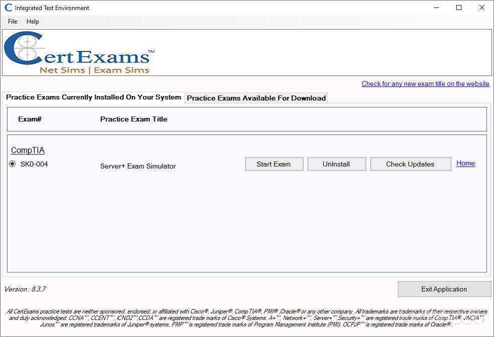 Download Exam Simulator for Server+ 7.0.0 (Windows) Free