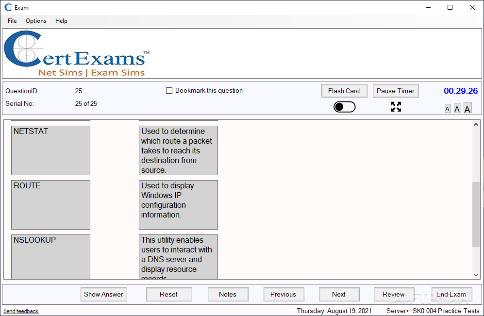 Exam Simulator for Server+ screenshot #3