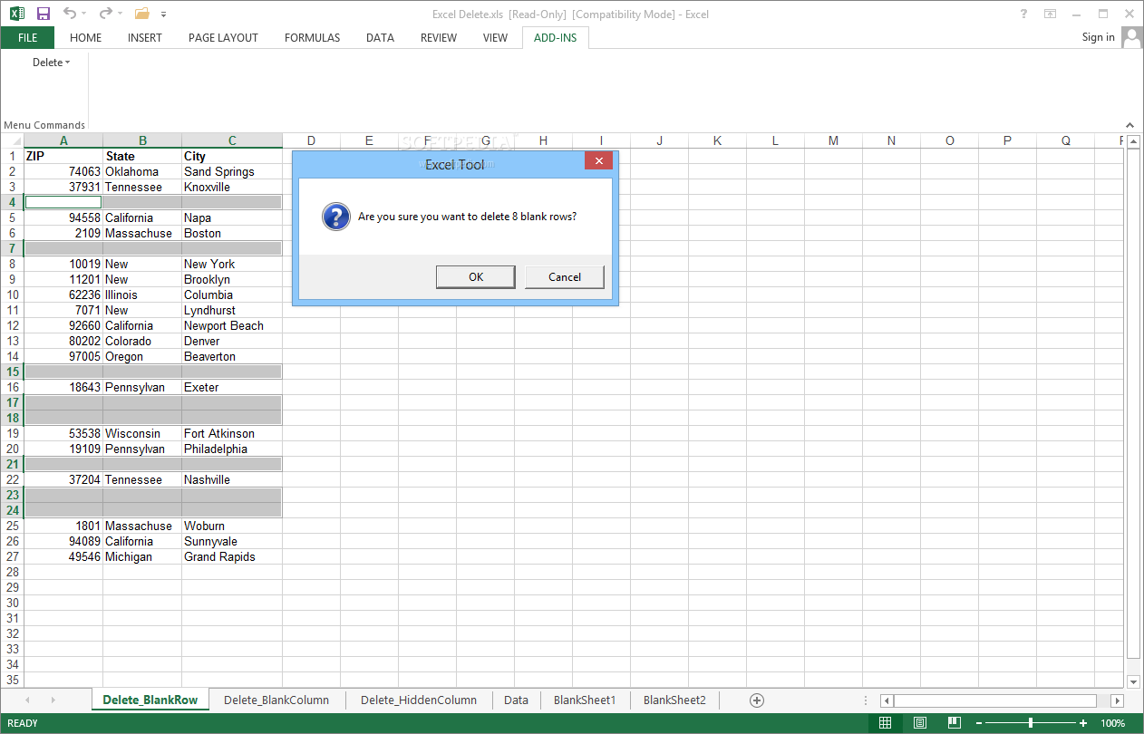 Download Excel Tool Delete Blank Hidden Rows Columns Sheets 7016
