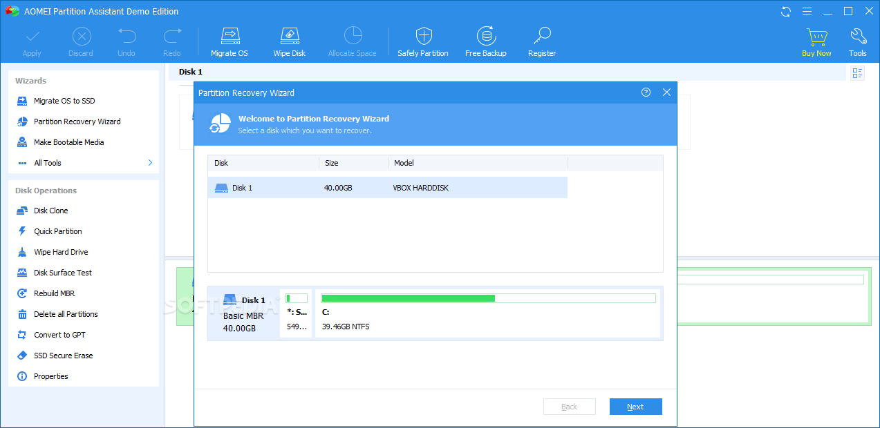 AOMEI Partition Assistant Professional Edition screenshot #1
