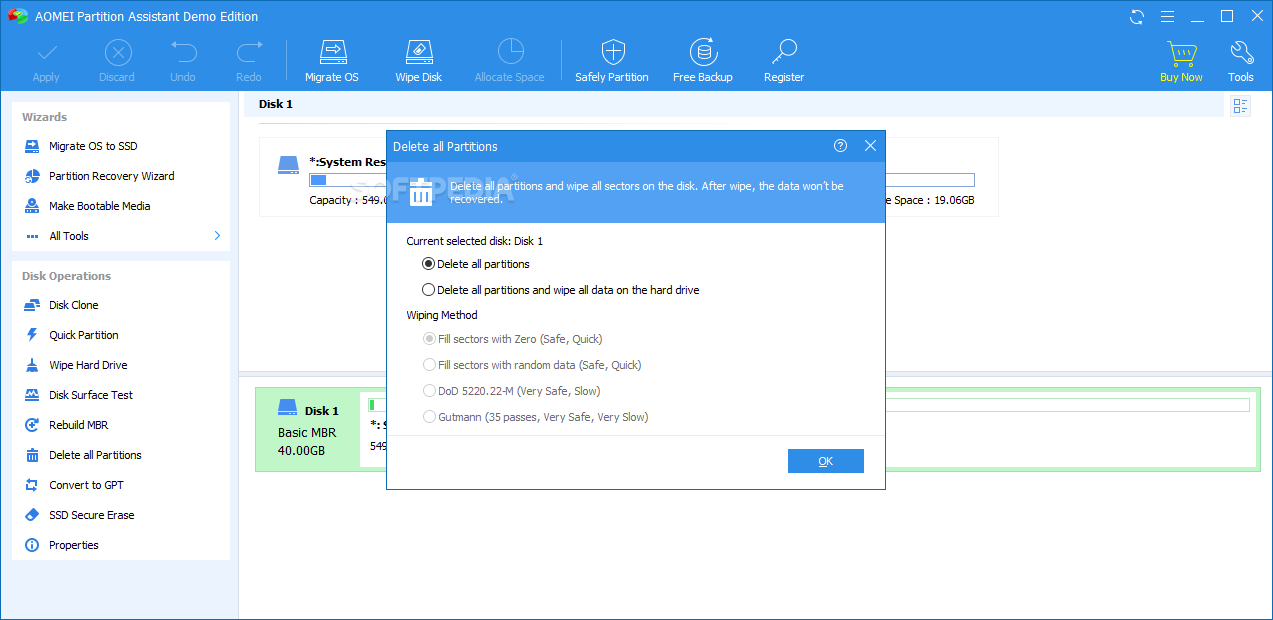 download the last version for windows AOMEI Partition Assistant Pro 10.1