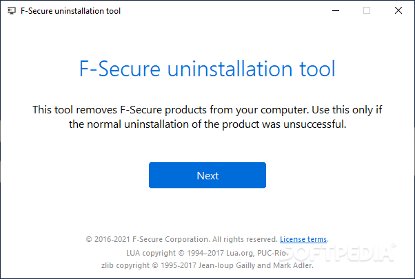 F-Secure Uninstallation Tool screenshot #0