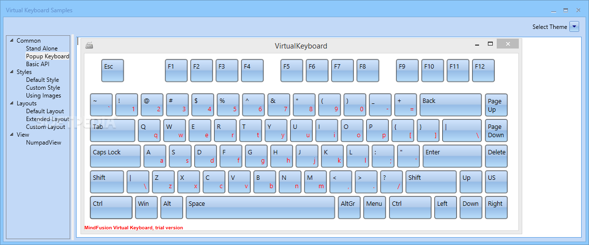 MindFusion Virtual Keyboard for WPF screenshot #5