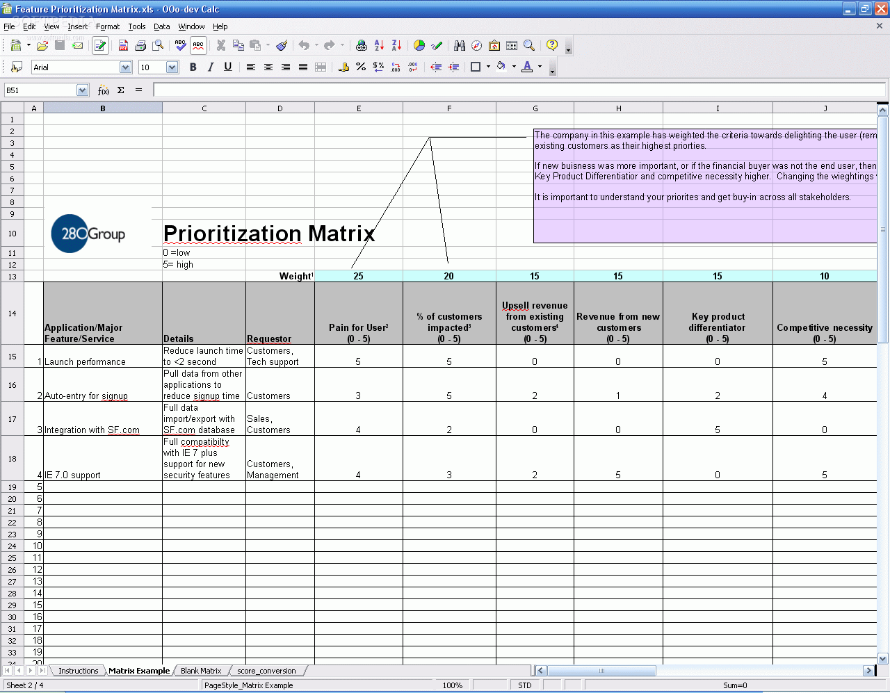 Download Feature Prioritization Roadmap Matrix 1.0