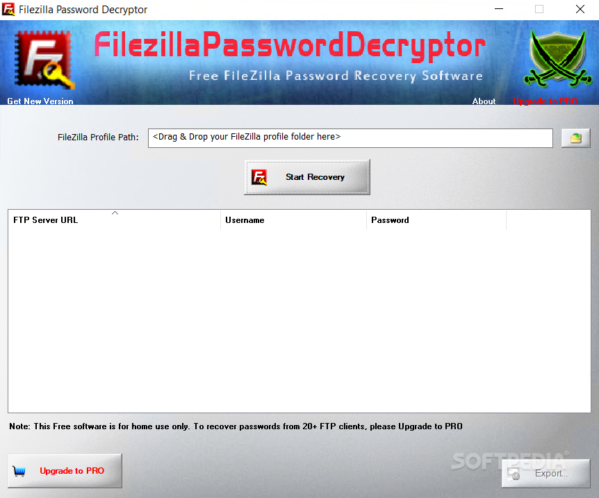Filezilla Password Decryptor screenshot #0