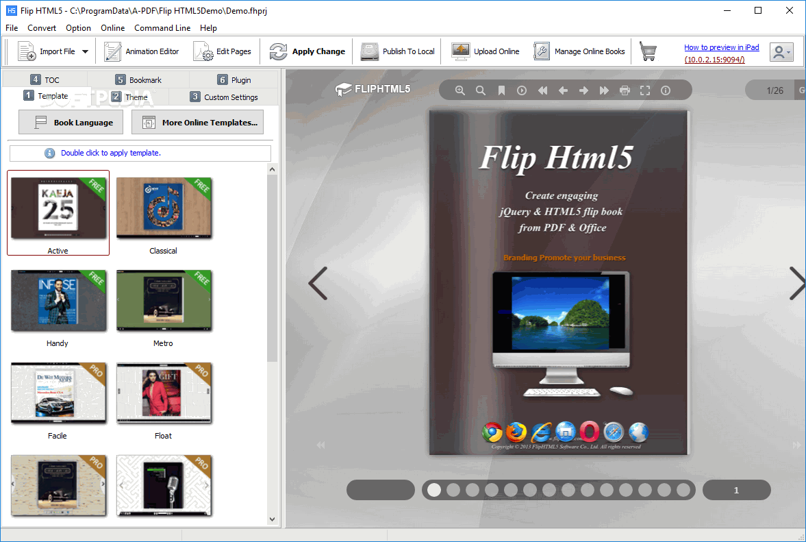 flip html5 code