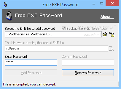 password protect executable files