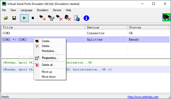 Virtual Serial Ports Emulator screenshot #1
