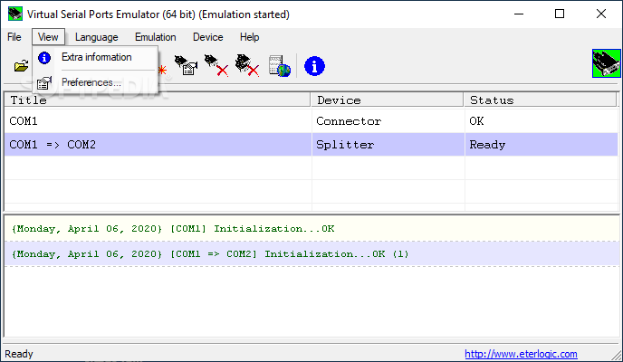 Virtual Serial Ports Emulator screenshot #2