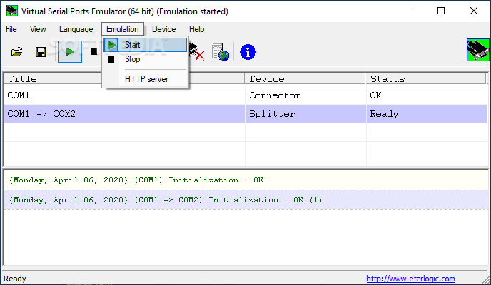 Virtual Serial Ports Emulator screenshot #3