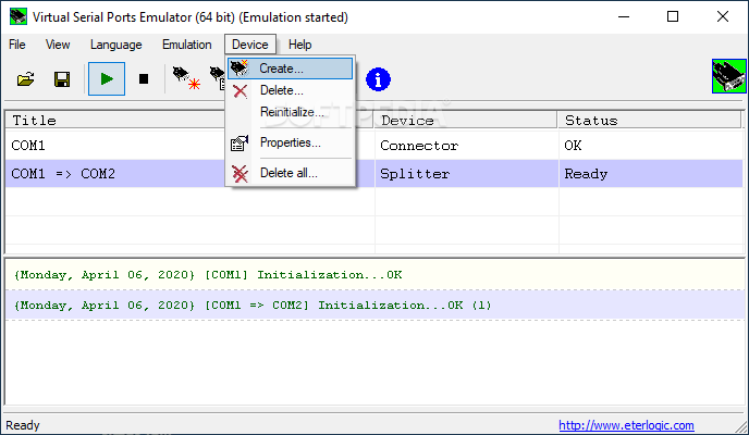 Virtual Serial Ports Emulator screenshot #4
