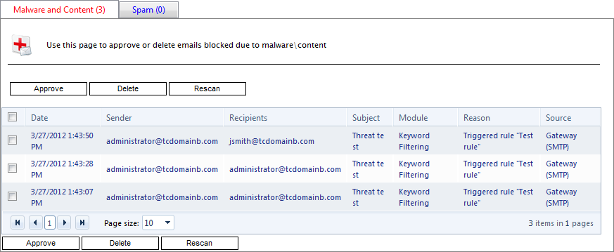 gfi mailessentials spam from localhost 127.0.0.1