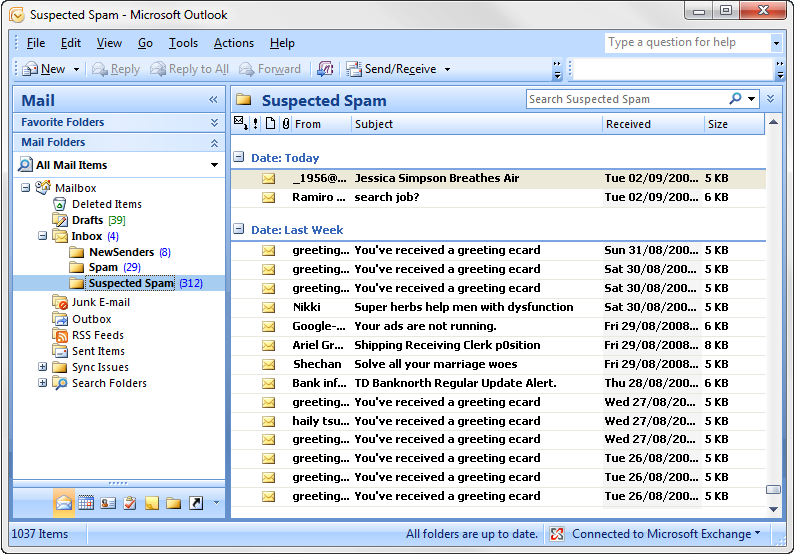 gfi mailessentials 21.1 not finding spam
