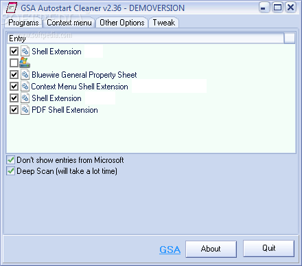 GSA Autostart Cleaner screenshot #1
