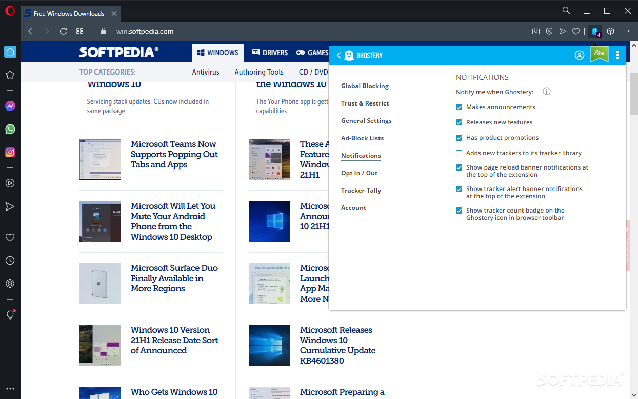 Download Ghostery for Opera 8.5.5