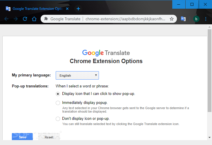 translate tab in chrome